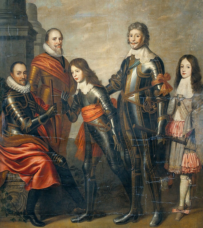 Vier generaties prinsen van Oranje; Willem van Oranje - uiterst links